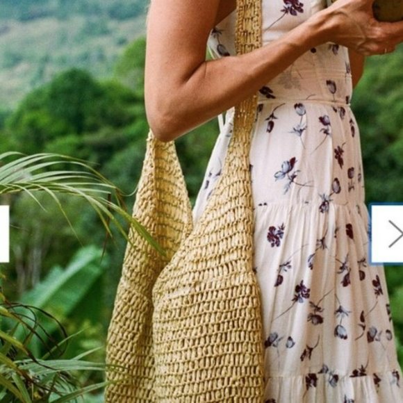 Urban Outfitters Handbags - Urban Outfitters Oversized Soft Sack Straw Paper Beachy Purse